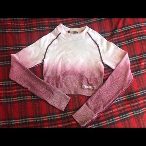 NWOT Gymshark Beet Red / White Ombré Crop Top